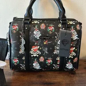 Ed Hardy | Bags | Ed Hardy Black Multicolor Tattoo Handbag  display picture 3
